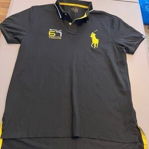 Polo Ralph Lauren Black Polo 67 Training Short Sleeve Shirt Mens Sz L Big Pony
